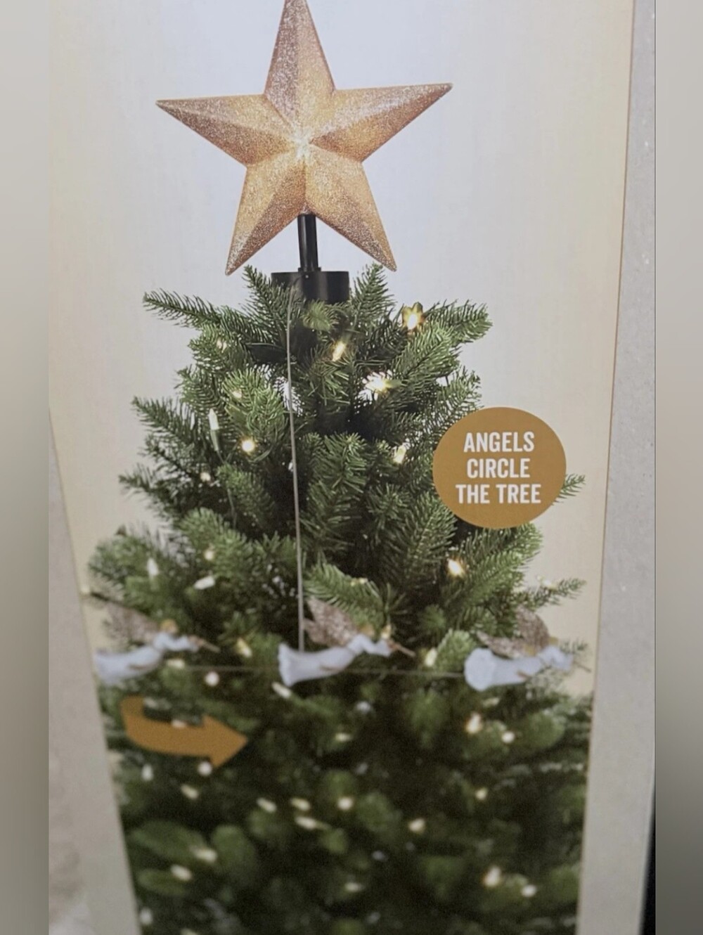 Mr Christmas Cracker Barrel Animated Rotating Angel Tree Topper Lighted Star NIB